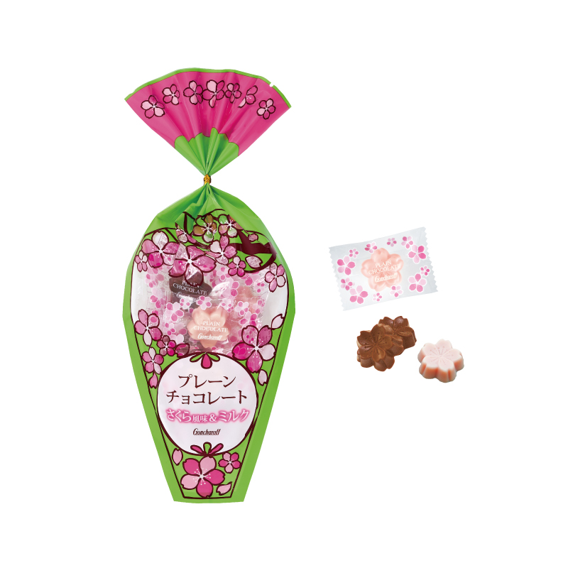 プレーンチョコレート（さくら風味＆ミルク） 22g（6個）3袋セット