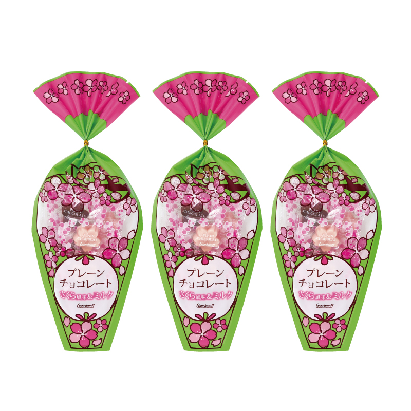 プレーンチョコレート（さくら風味＆ミルク） 22g（6個）3袋セット